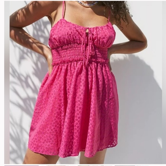 Urban Outfitters Dresses & Skirts - Urban Outfitters Pink Floral Milkmaid Mini Dress Size XS